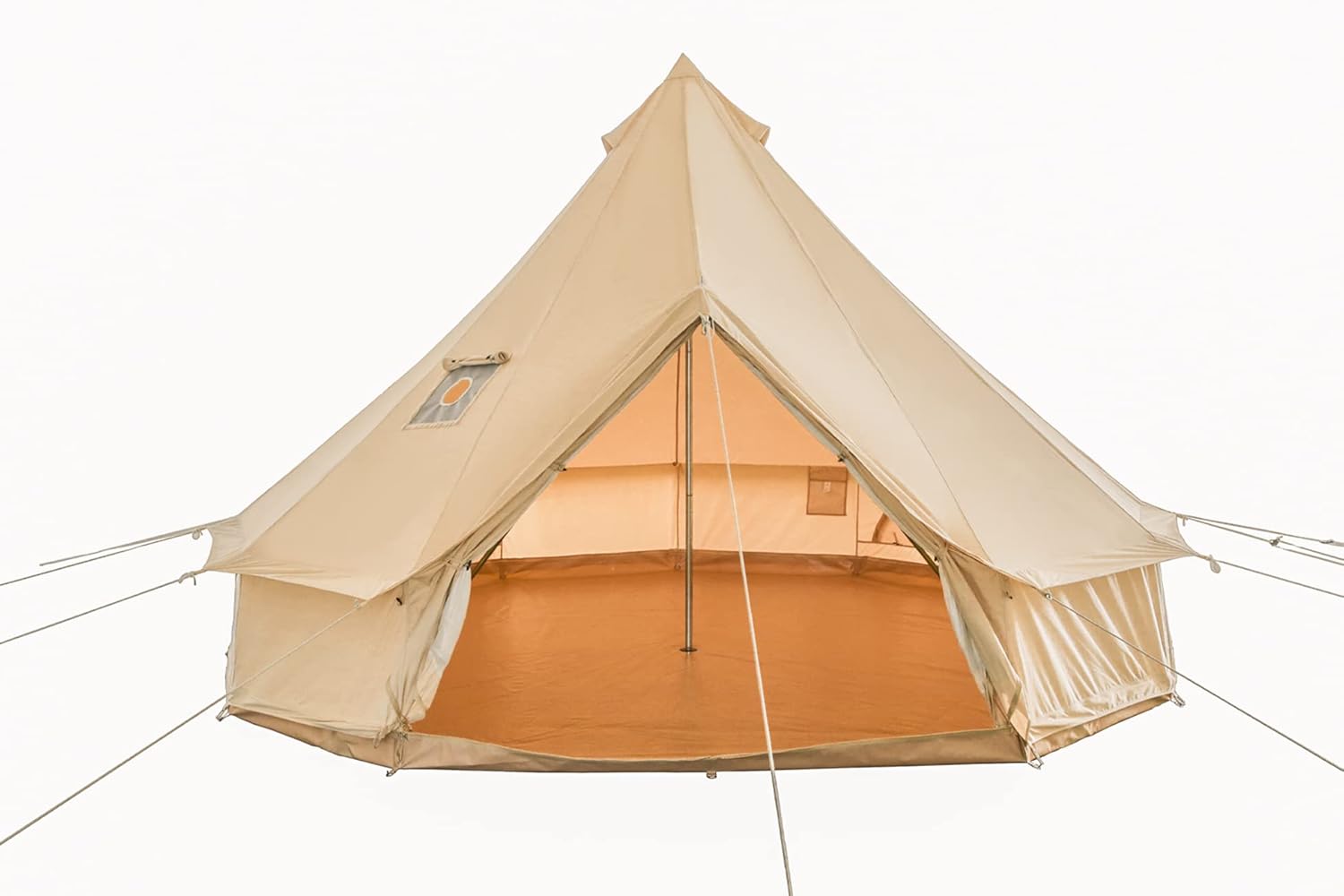 Yurtent 4M/5M Double Walls Bell Tent for 4-6 Person Camping All Seasons, Breathable Cotton Canvas Yurt Tent