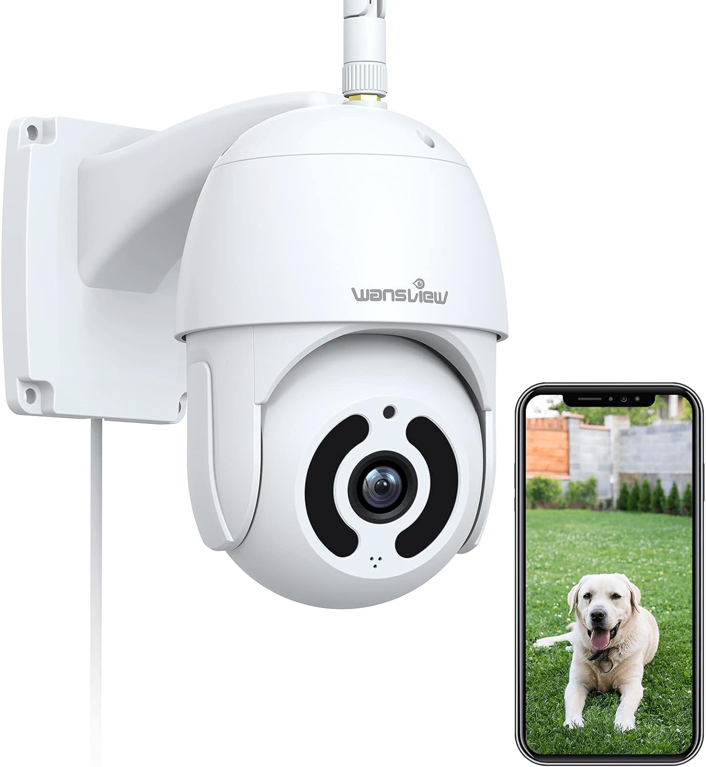 Security Camera Outdoor,Wansview 1080P Pan-Tilt Surveillance Waterproof WiFi Camera, Night Vision, 2-Way Audio, Motion Detection
