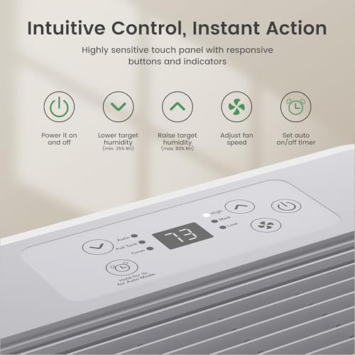 Waykar 80 Pint Energy Star Dehumidifier for Home, Basement, Large Rooms up to 5,000 Sq. Ft. - Auto Defrost, Ultra Quiet(40 dB), Auto Comfort Mode