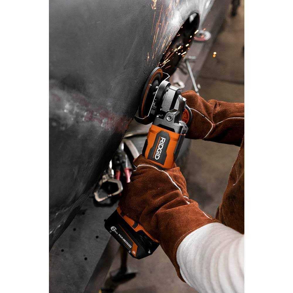 RIDGID 18V Brushless Cordless 4-1/2 in. Angle Grinder Kit with 4.0 Ah Battery and Charger - Shop Hardware Tools Online Store