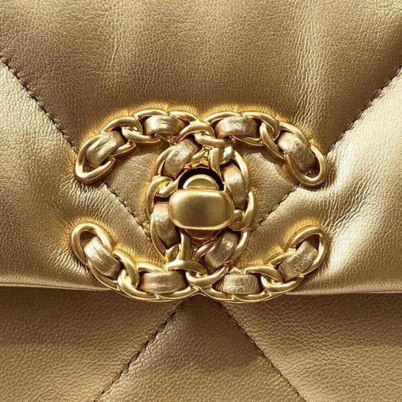 Chanel 19 Flap Bag As1160 Gold