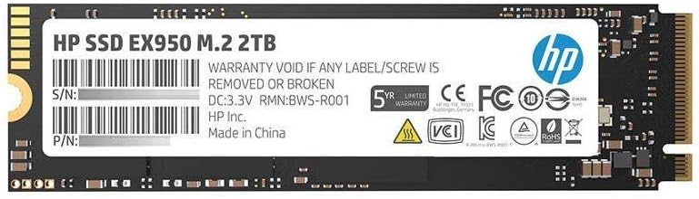 HP EX950 M.2 512GB PCIe 3.1 x4 NVMe 3D TLC NAND Internal Solid State Drive (SSD) 5MS22AA#ABC Pack of 2