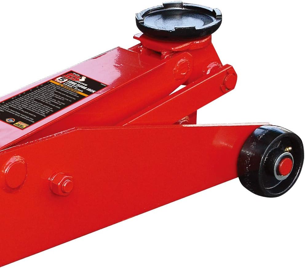 BIG RED T80501 Torin Hydraulic Heavy Duty Long Frame Service/Floor Jack with Foot Pedal, 5 Ton (10,000 lb) Capacity, Red