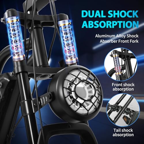 Electric Bike for Adults 48V/20AH Battery 1500W Motor, 20" Fat Tire Ebike for Mountains, Snow, Sand