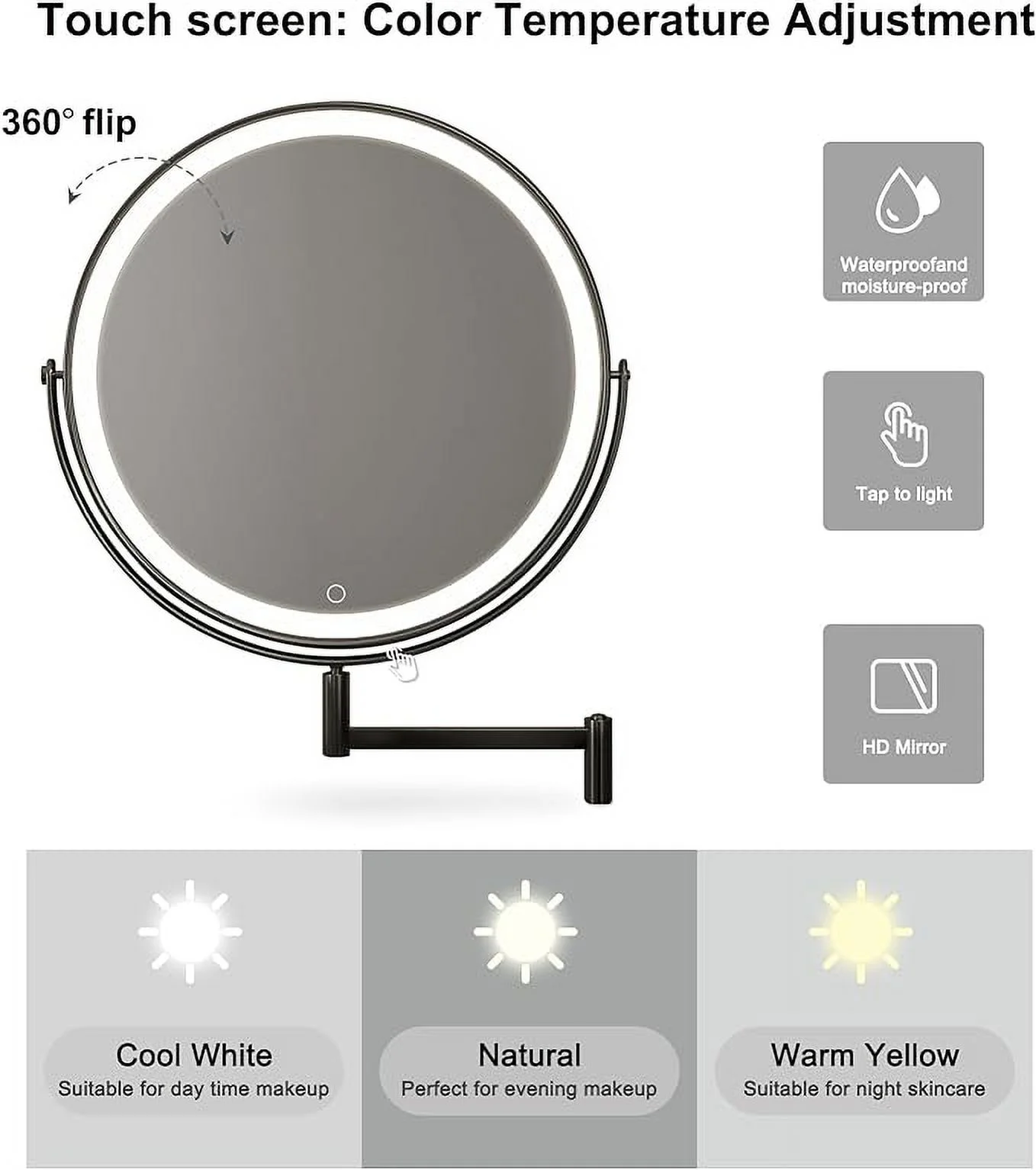 Lartis Premium Makeup Vanity Table with Stool,Very Easy to Assemble，Dressing Table,Vanity Desk,Dresser Desk,LED Lighted Mirror