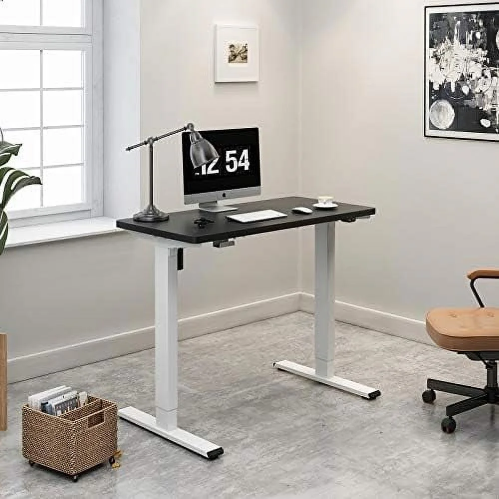 HJZBNONE Adjustable Height Desk 40 x 24 Inches Small Standing Desk for Small Space Electric Sit Stand Home Office Table Computer Workstation (Black