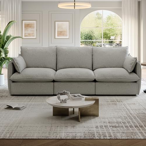 Cloud Modular Sectional Sofa, Waterproof Down Filled Sectional Sofas, High Backrest V Shaped 5 Seater Sectional Couches for Living Room