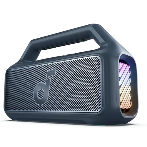 soundcore Boom 2 By Anker, Outdoor Speaker, 80W, Subwoofer, BassUp 2.0, 24H Playtime, IPX7 Waterproof, Floatable, RGB Lights, USB-C, Custom EQ