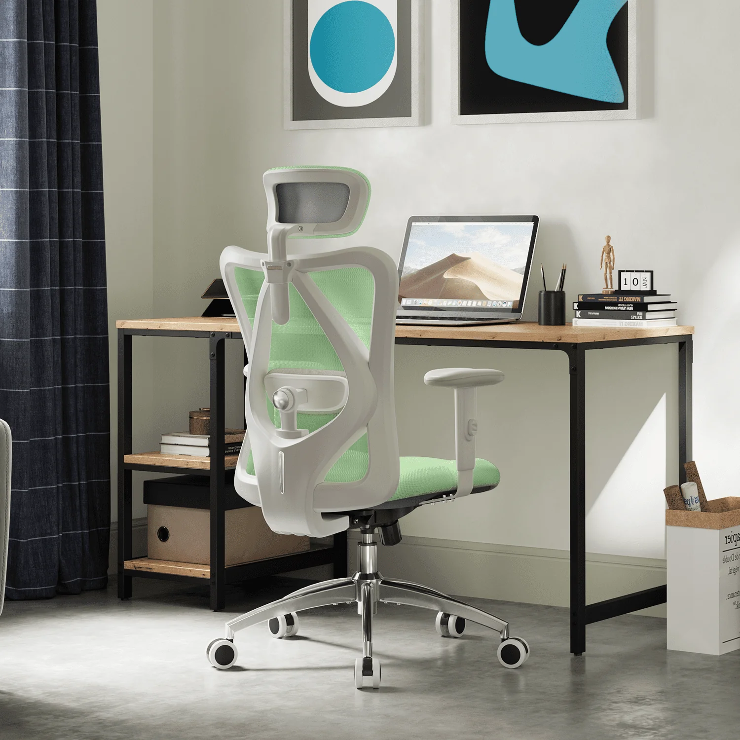 SIHOO Ergonomic Office Chair, Mesh Computer Desk Chair with Adjustable Lumbar Support, High Back chair for big and tall, Black