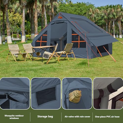 SHANQUAN Inflatable Tent with Pump,4-6 Person Instant Glamping Camping Tents House