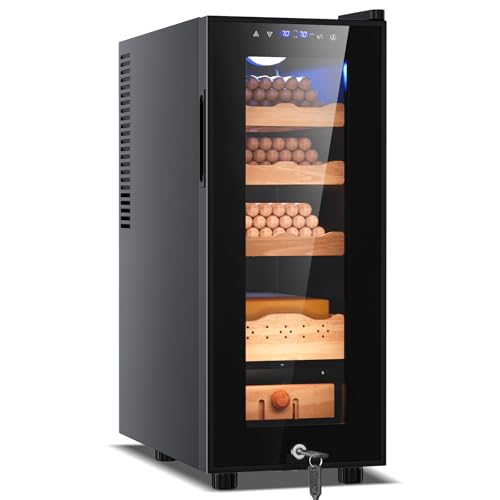 Tylza 35L Cigar Humidor Cabinet, 260 Counts Electric Humidors for Cigars with Humidity & Temperature Control, Digital Hygrometer, Spanish Cedar Wood