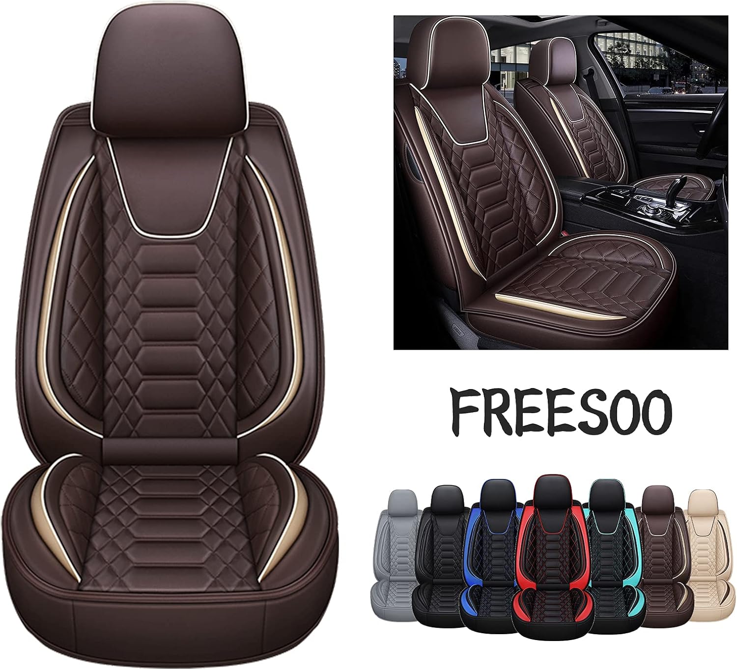 FREESOO Car Seat Covers Leather