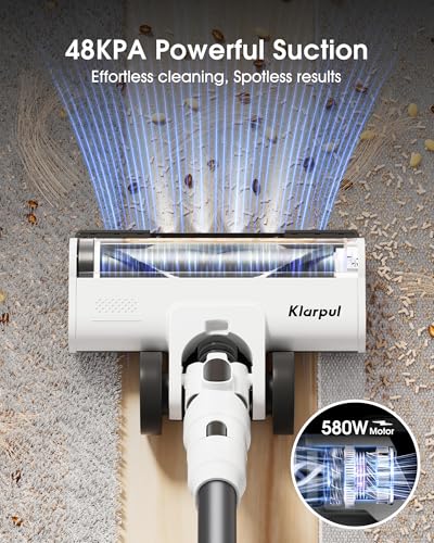 Cordless Vacuum Cleaner, 580W 48KPA 65Mins Runtime Fast Charging Vacuum Cleaner