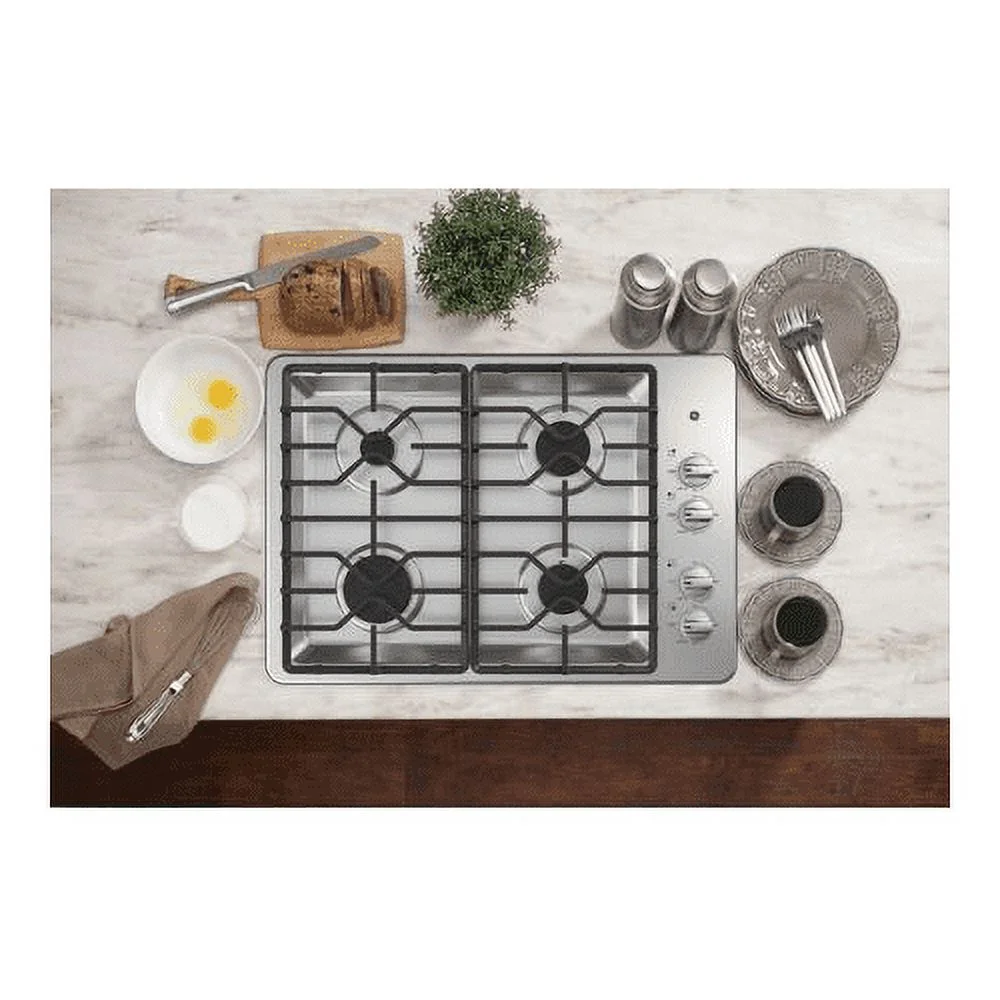 GE® Appliances 30" Built- In Gas Cooktop model JGP3030SLSS (HxWxD) 4 3/4 Height x 30 Width x 21 D