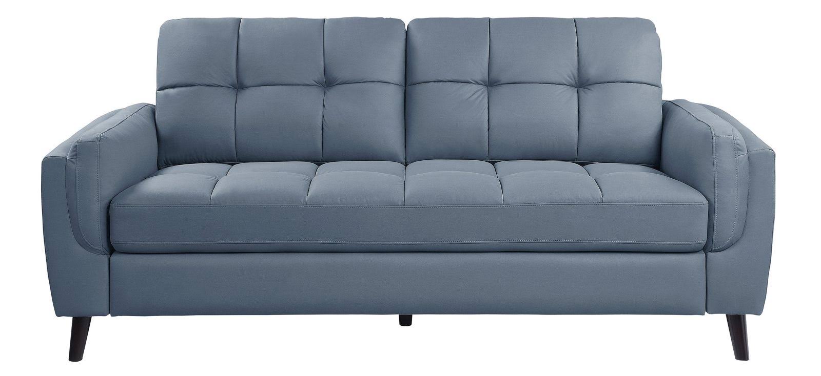 Lexicon Dorelle Modern Contemporary Microfiber Tufted Sofa in Blue and Black - 9340BU-3