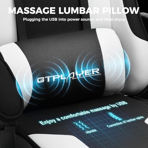 GTPLAYER Gaming Chair, Computer Chair with Footrest and Lumbar Support