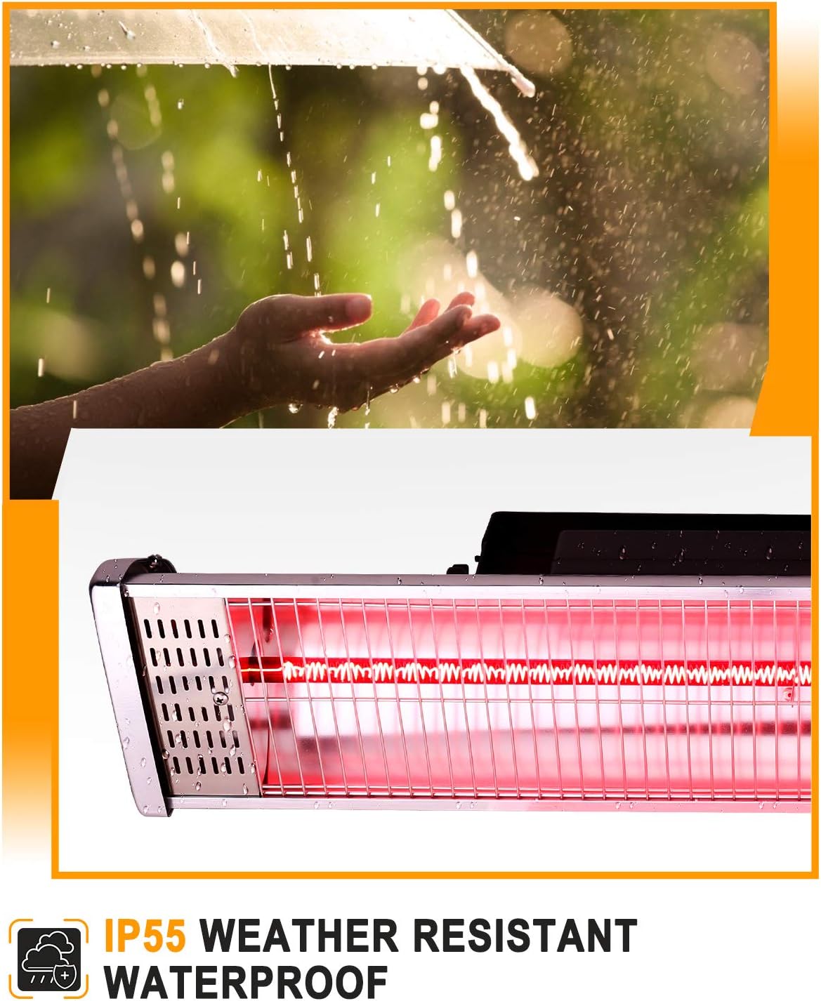 Star Patio Electric Patio Heater with Remote , Indoor / Outdoor Heater, Space Heater, Infrared Heater, Wall Mounted, suitable as Gazebo Heater