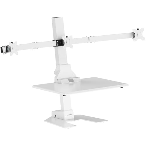 Mount-It! Electric Standing Desk Converter - Motorized Sit-Stand Desk Riser with Monitor Mount