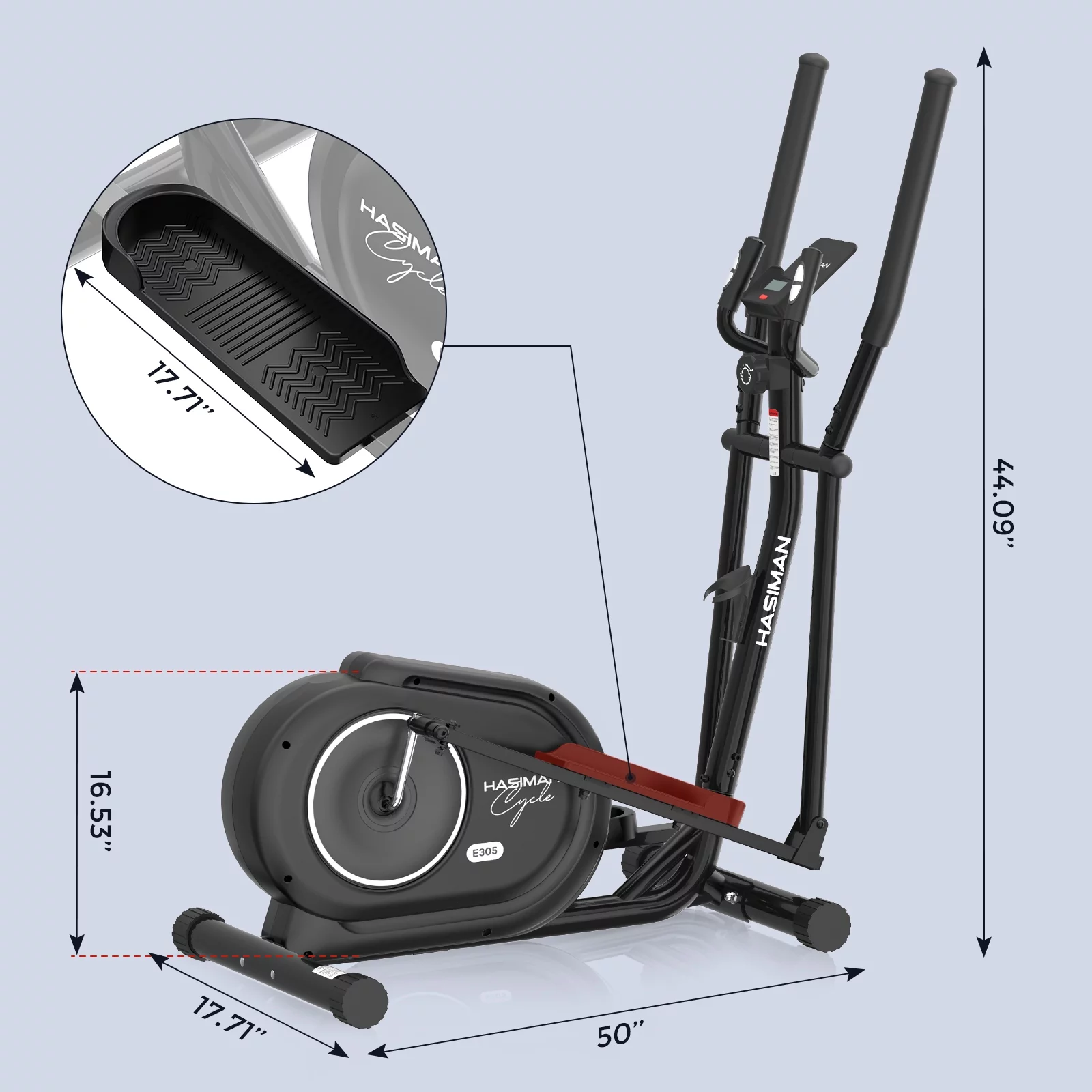 Pooboo Silent Magnetic Elliptical Bike Stationary Exercise Machine for Home Gym Cardio Workout 300lb