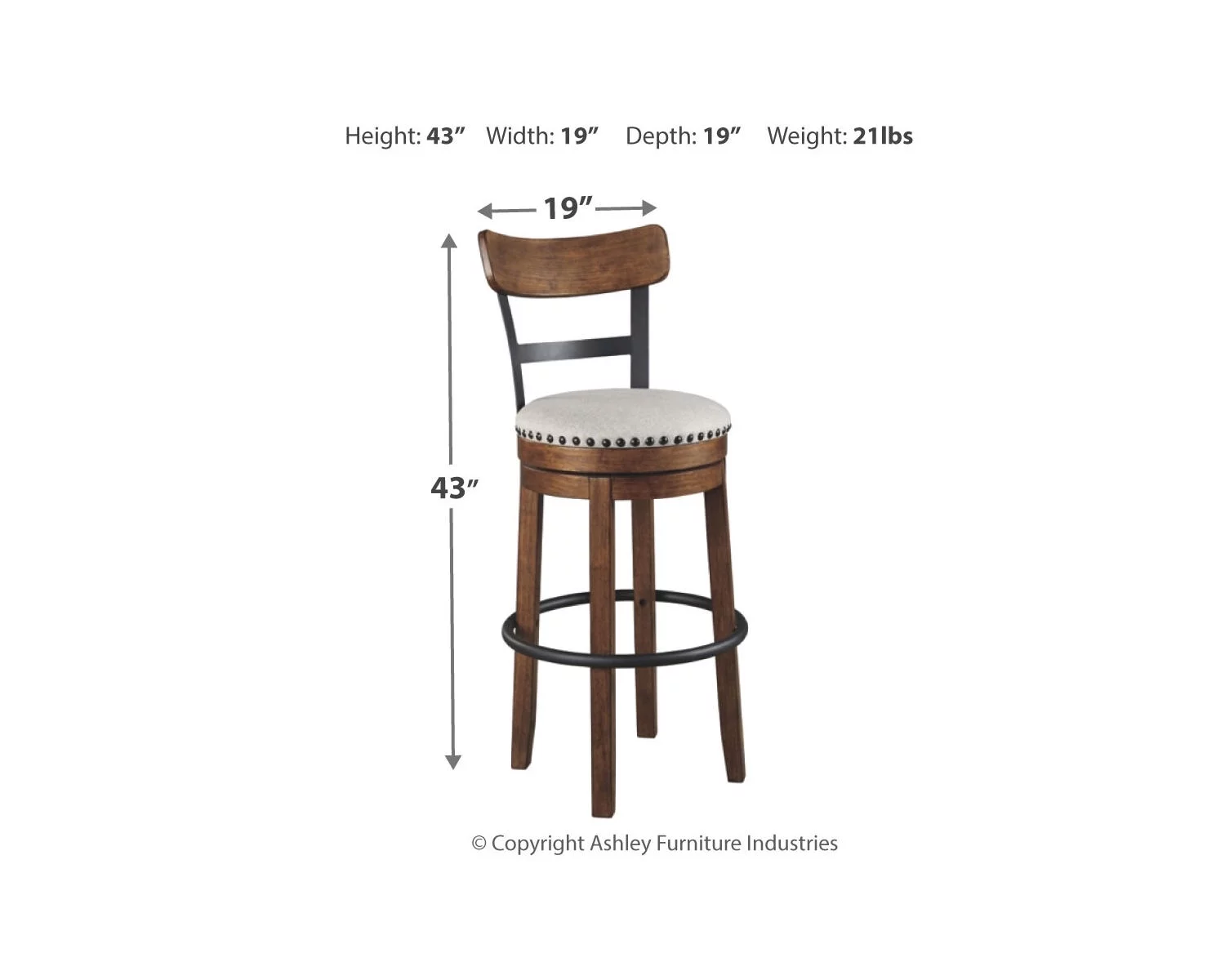 Signature Design by Ashley Casual Valebeck Bar Height Bar Stool  Brown