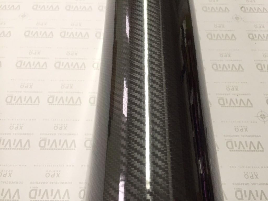 VVIVID Epoxy High Gloss Black Carbon Fibre Vinyl Automotive Wrap Film DIY Easy to Install No Mess (4ft x 5ft)