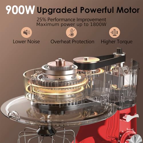 Kitchen in the Box Stand Mixer, 900W 8.5 QT Kitchen Electric Mixer, 10-Speed Large Capacity Tilt-head Food Mixer with Dough Hook, Wire Whip