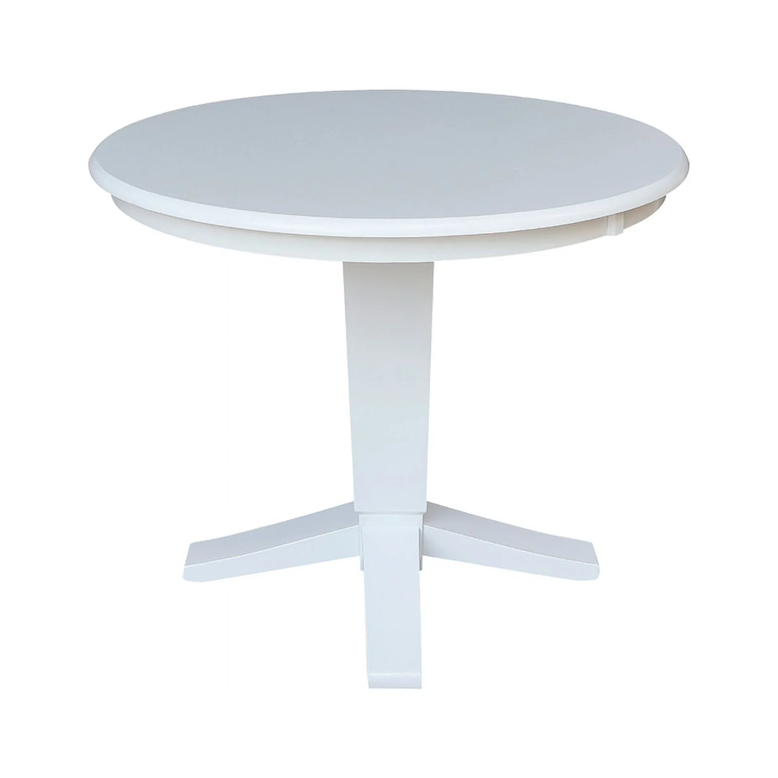 36" Round Solid Wood Top Pedestal Dining Table in White