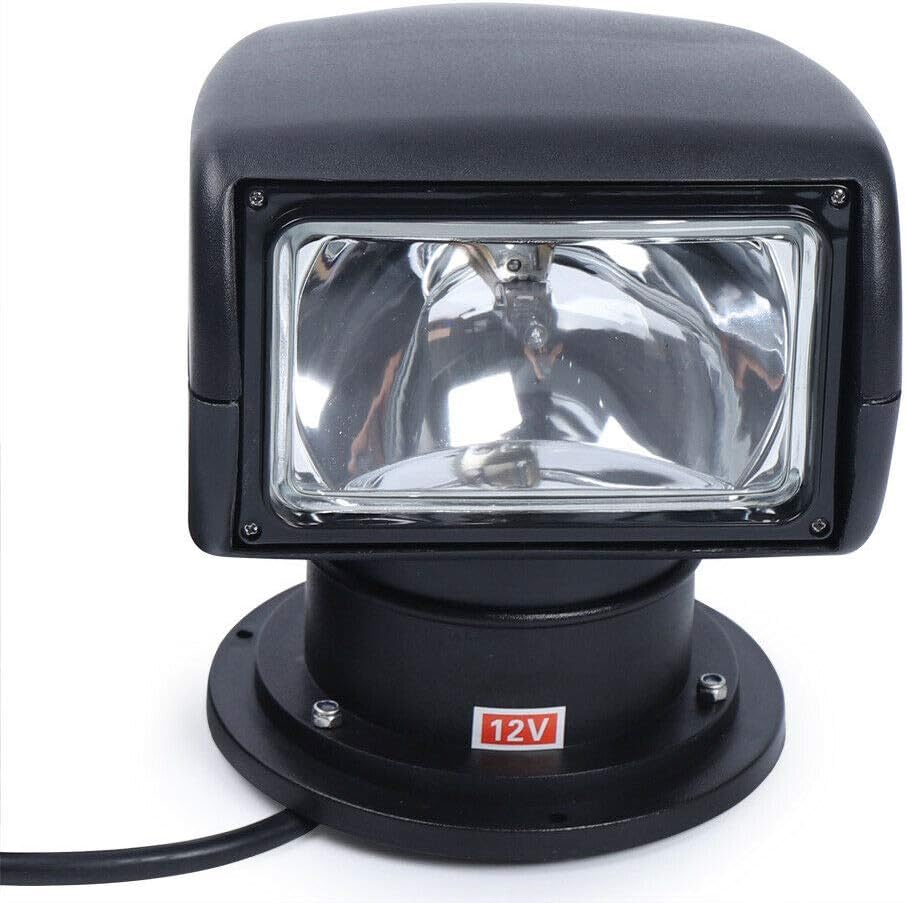 Meiney Search Light White/Black 100W Bulb Remote Control Spotlight for Boat Truck Car Marine Spotlight 2500LM 12V+RC (Black)