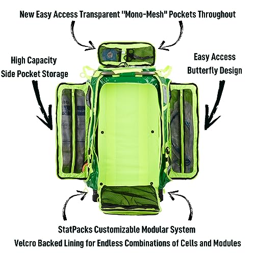 Statpacks G3+ Responder, Large Capacity ALS BLS Medic Backpack, Modular System for EMS, Firefighters, Healthcare (Blue)