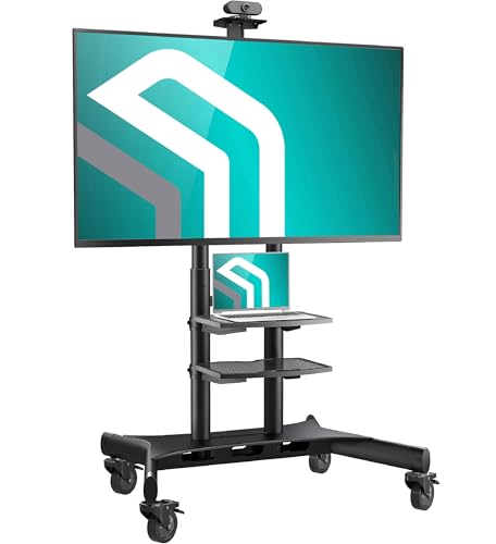 ONKRON Mobile TV Stand on Wheels for 50-86 Inch TVs, max Load up to 233 lbs, Adjustable Height TV Stand Movable, max VESA 800x500 - Portable