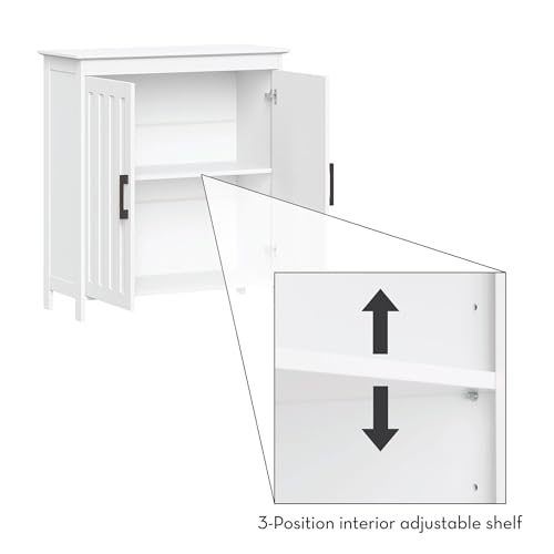 RiverRidge Monroe Two-Door Floor Storage Cabinet - Bathroom Storage Cabinet with Adjustable Shelves