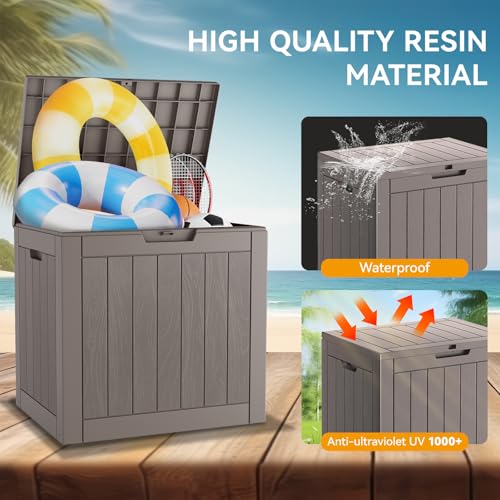 KAMABOKO Outdoor Storage Box, 150 Gallon Large Outdoor Resin Deck Box, Storage Waterproof Boxes Lockable Lid for Garden Tools, Pool Supplies