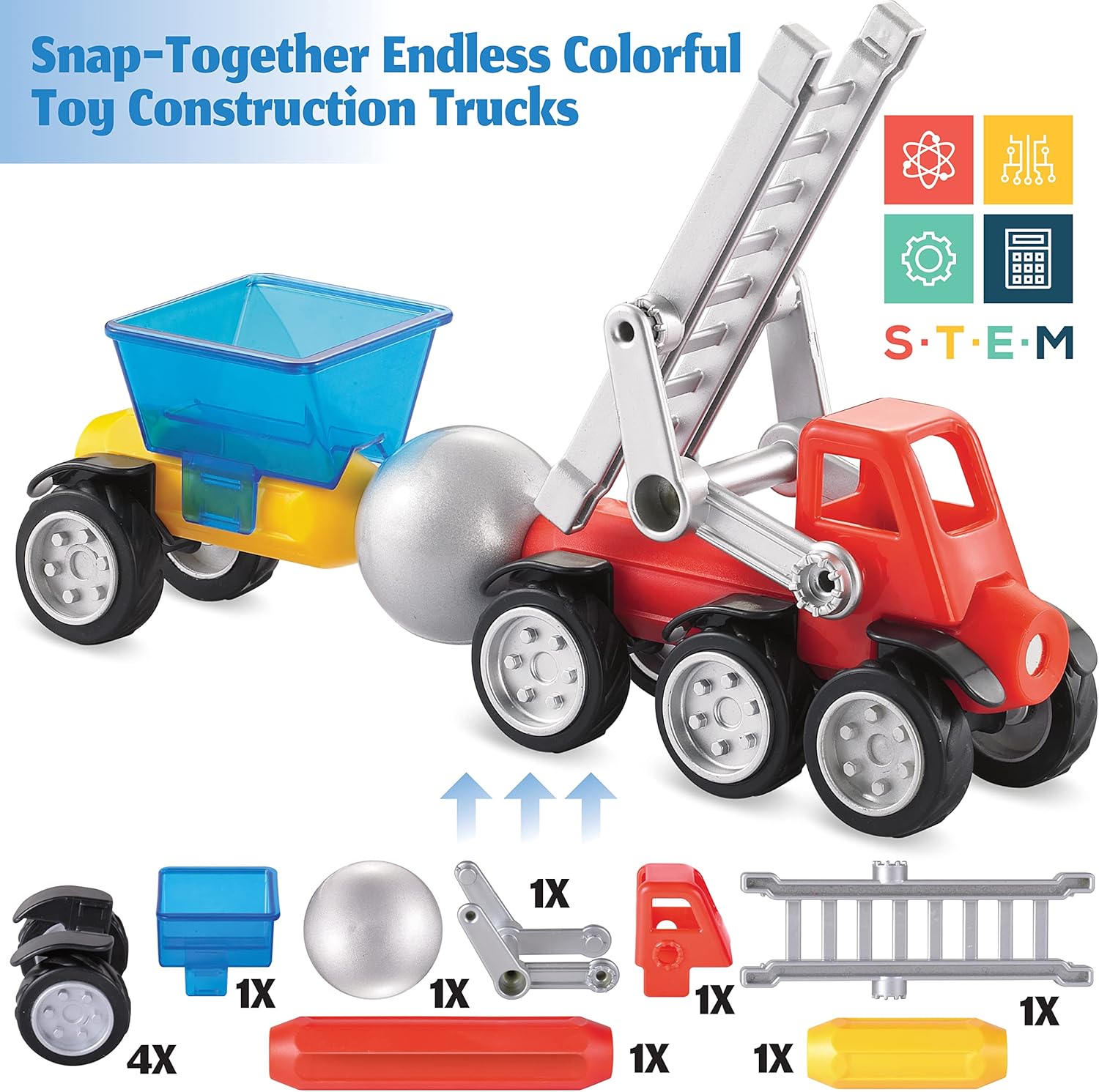 Cars Magnetic Building Blocks, New Shapes for Creating Endless Colorful Builder Trucks Including Play Mat, Selected Construction Signs Road