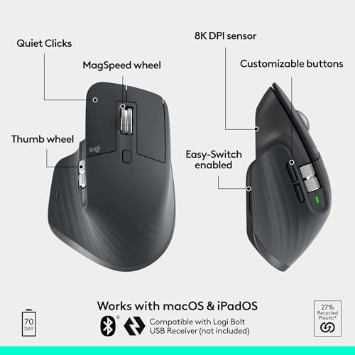 Logitech MX Keys S Combo - Performance Wireless Keyboard and Mouse with Palm Rest, Customizable Illumination, Fast Scrolling, Bluetooth, USB C