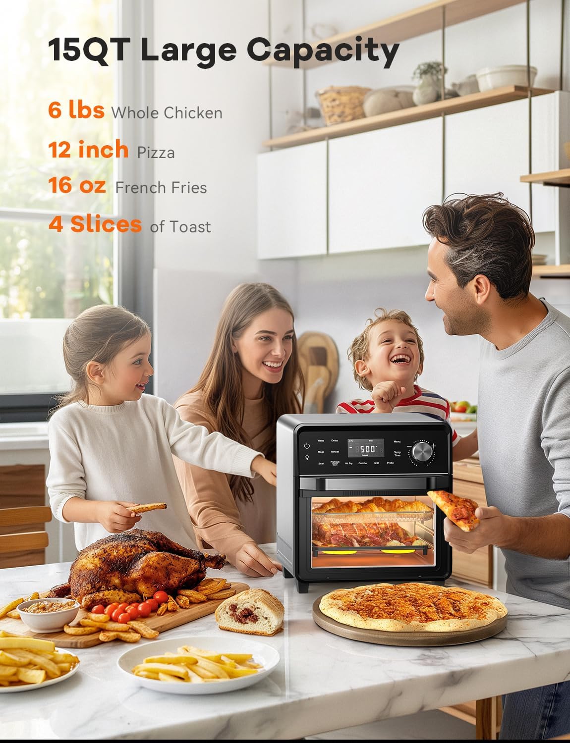 Nuwave Smart Air Fryer Oven with POWERPORT™ Plug-In Grill for Dual-Zone Efficient Cook
