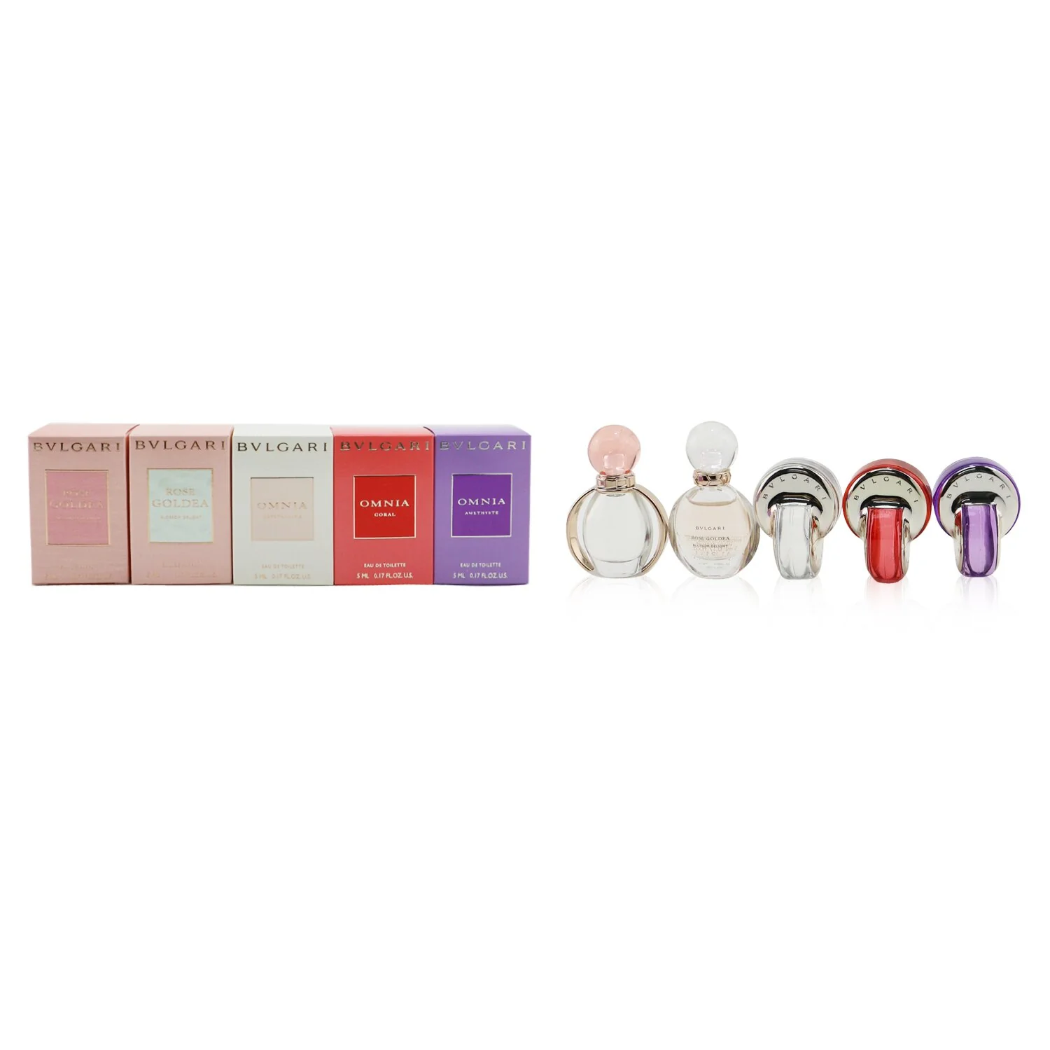Bvlgari The Women's Gift Collection: Rose Goldea EDP, Rose Goldea Blossom Delight EDP, Omnia Amethyste EDT, Omnia Crystalline EDT