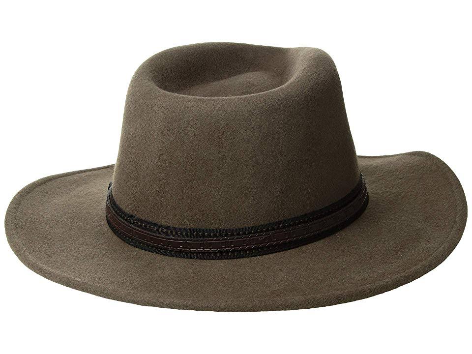 Scala Men&s Crushable Wool Outback Hat Khaki Large