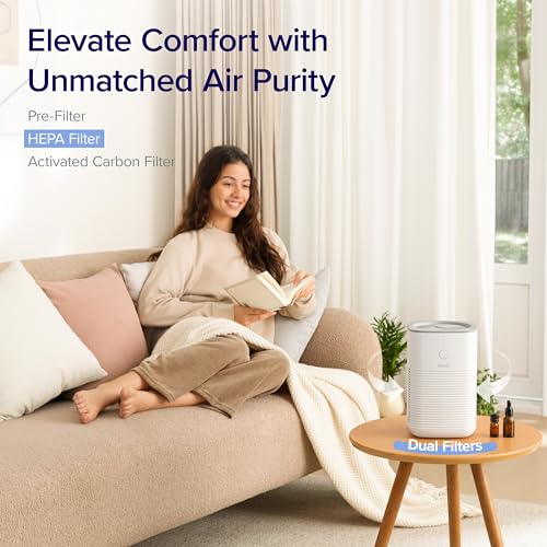 LEVOIT Air Purifiers for Home Bedroom, HEPA Sleep Mode, AHAM VERIFIDE, Smart WiFi for Home Large Room, Quiet Cleaner for Pet Hair, Allergies, Dust