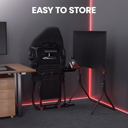 RACGTING Racing Simulator Cockpit with TV Monitor Stand for G920 G29 G923, Sim Racing Cockpit for Thrustmaster T248X T248 T300RS T150 T-GT II