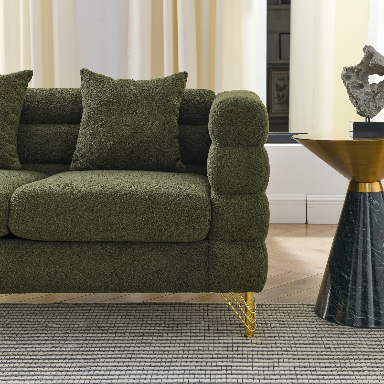 Holaki 81" Oversized Corner Sofa Set, L-Shaped Sectional Couch, 5-Seater Corner Sofas with 3 Cushions for Living Room, Bedroom, Apartment