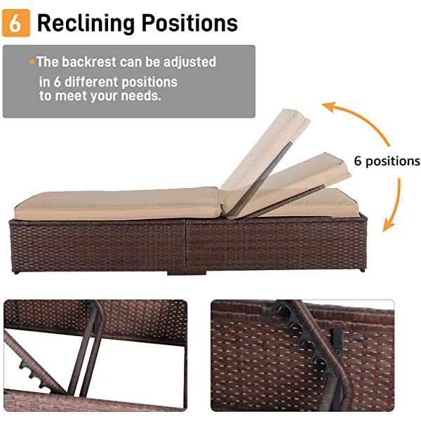 Patiorama Patio Chaise Lounge Chair, Sun Lounger