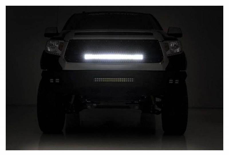 Rough Country 70224 Toyota Mesh Grille w/30in Dual Row Black Series LED w/ Amber DRL (14-17 Tundra)