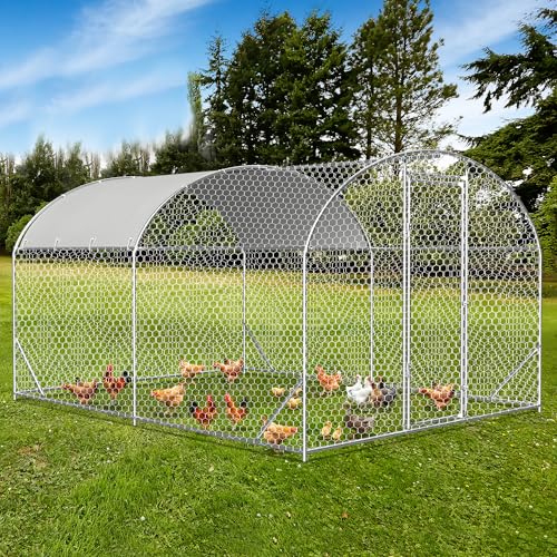 COVERONICS Metal Chicken Coop Run - Outdoor Large Chicken Coop with Waterproof Cover and Security Lock