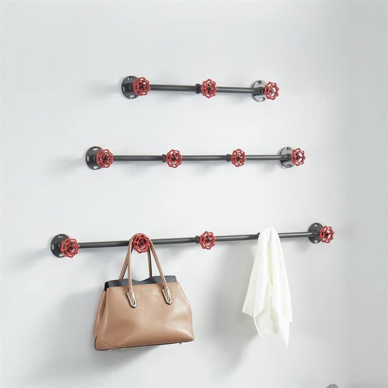 Furniture of America Margon Industrial Metal 4-Hook Coat Rack in Sand Black - IDF-AC548-4