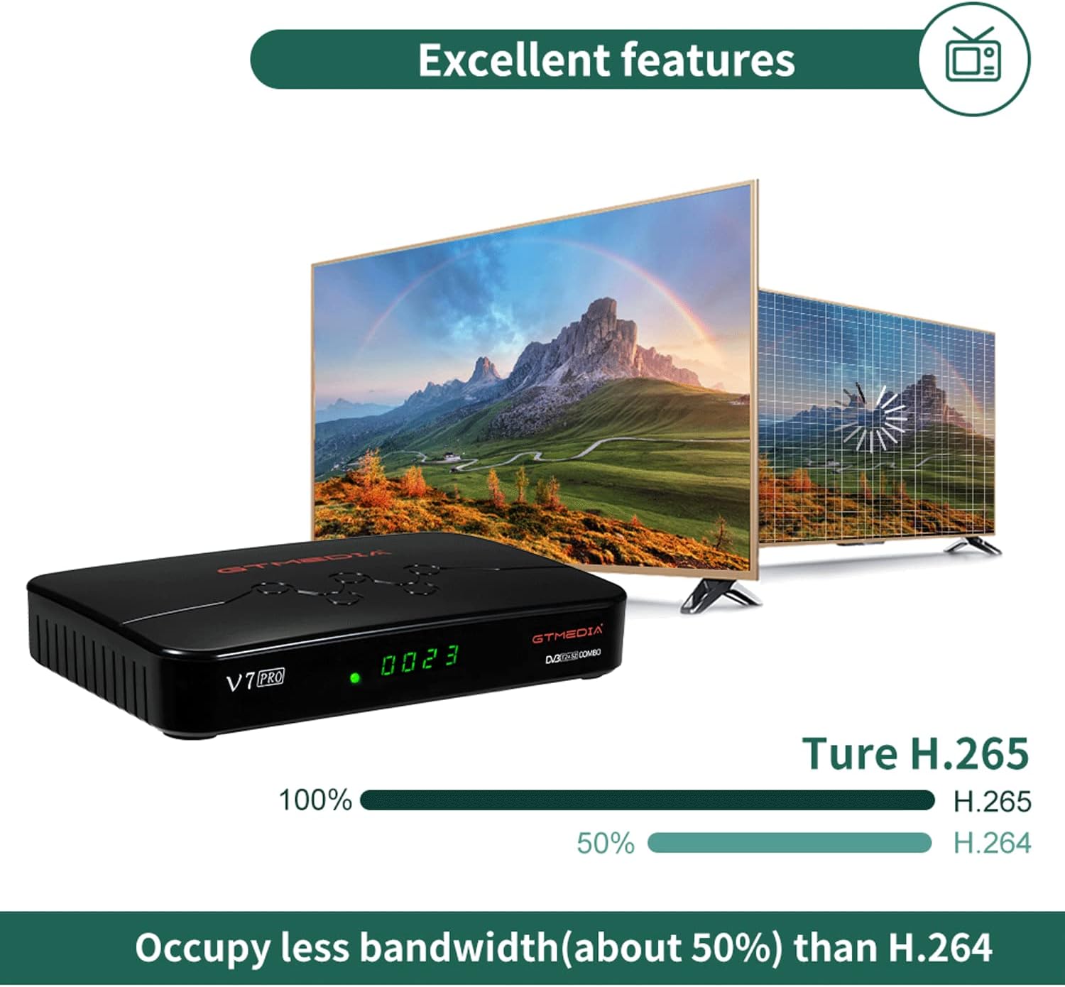GT Media V7 PRO Free to air Satellite Receiver DVB-S/S2/S2X+T/T2 CA/T2MI