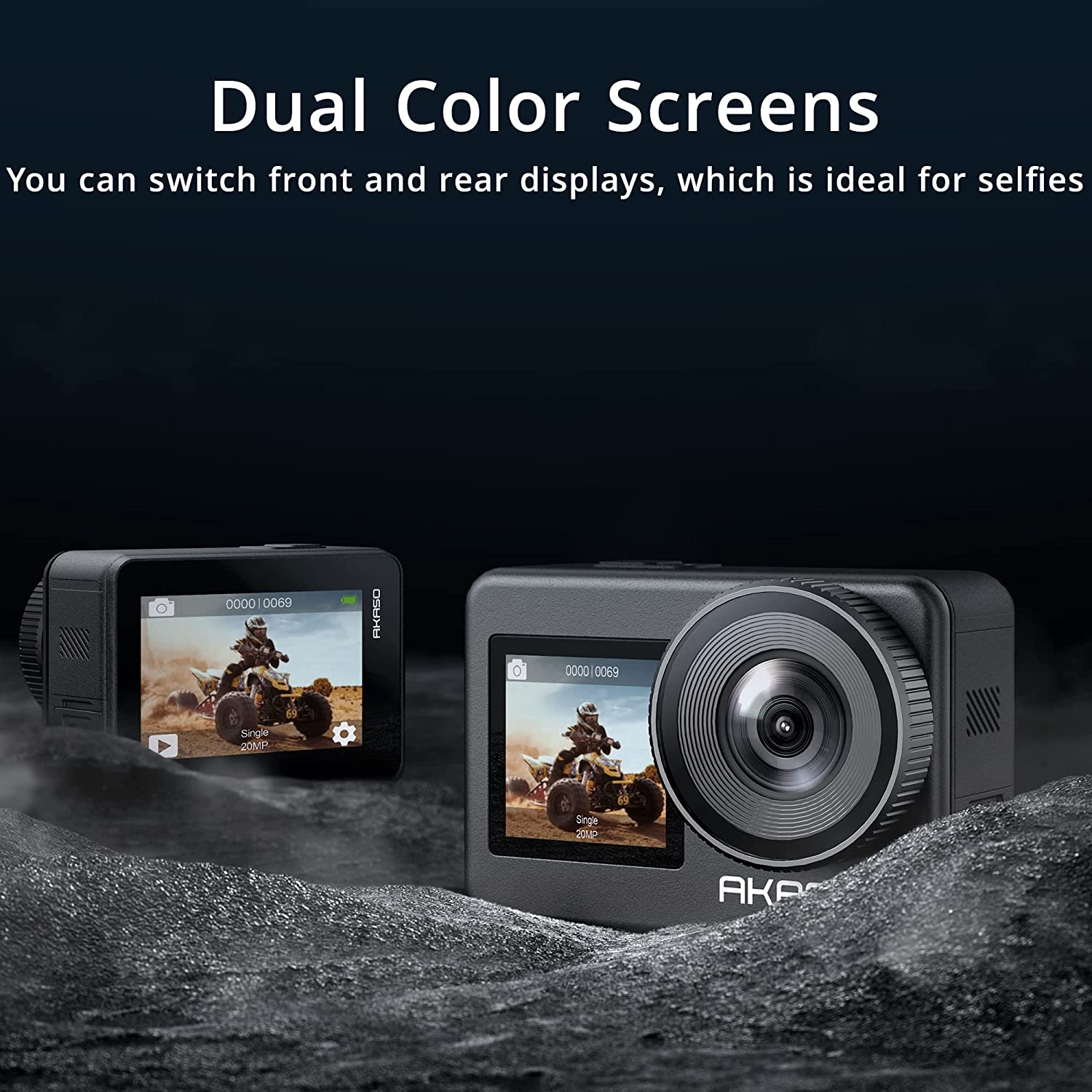 Akaso Brave 7 7 in. 4K30FPS 20MP Wi-Fi Action Camera with Touch Screen IPX8 33FT Water