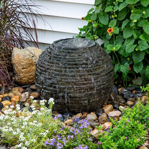 Aquascape 78290 Medium Stacked Sphere Water Fountain Kit, Slate Gray, Landscape Kit