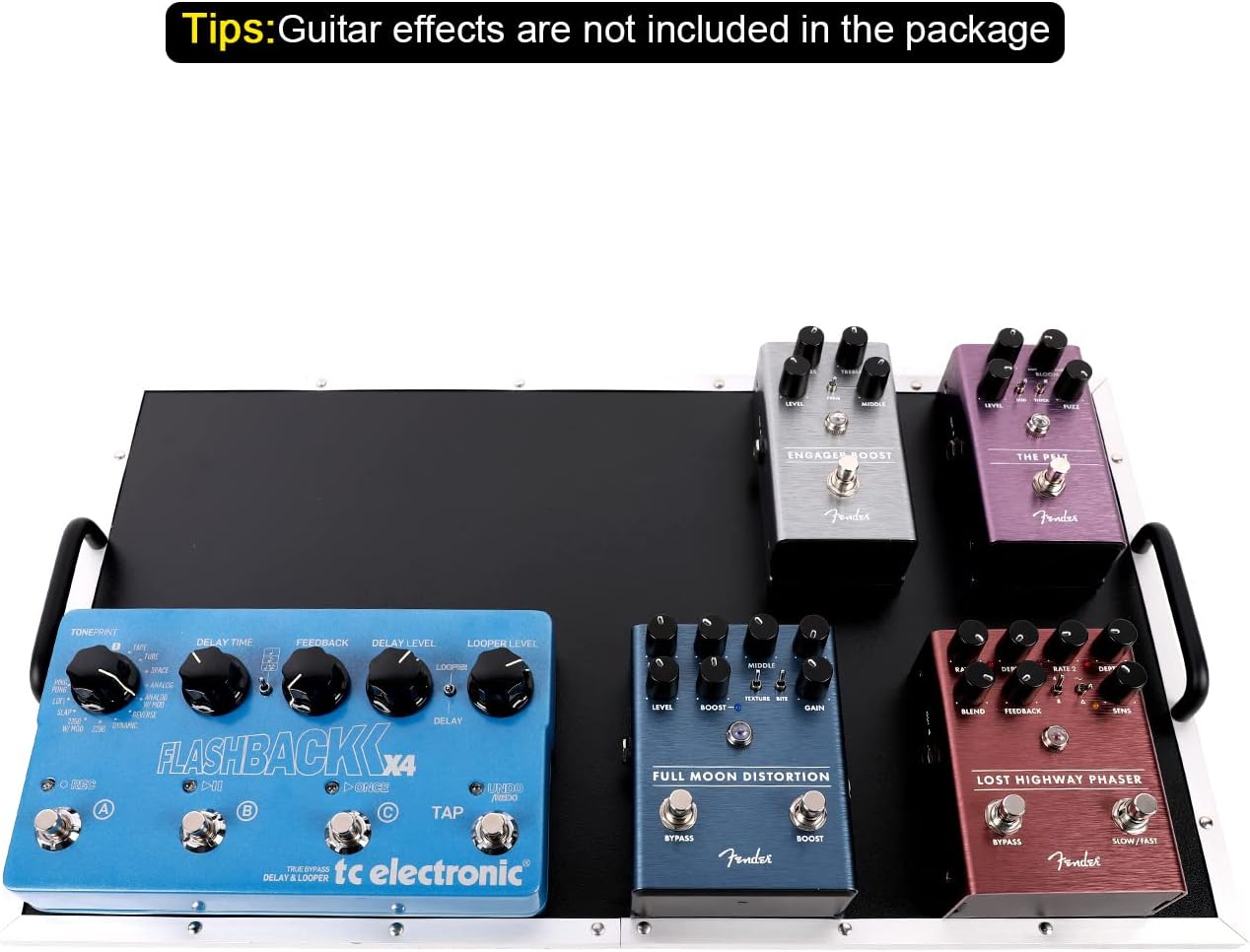 Ghost Fire Guitar Pedal Board Aluminum Alloy Effect Pedalboard with Carry Bag,V series (V-BABY MAX（Deluxe Edition）)