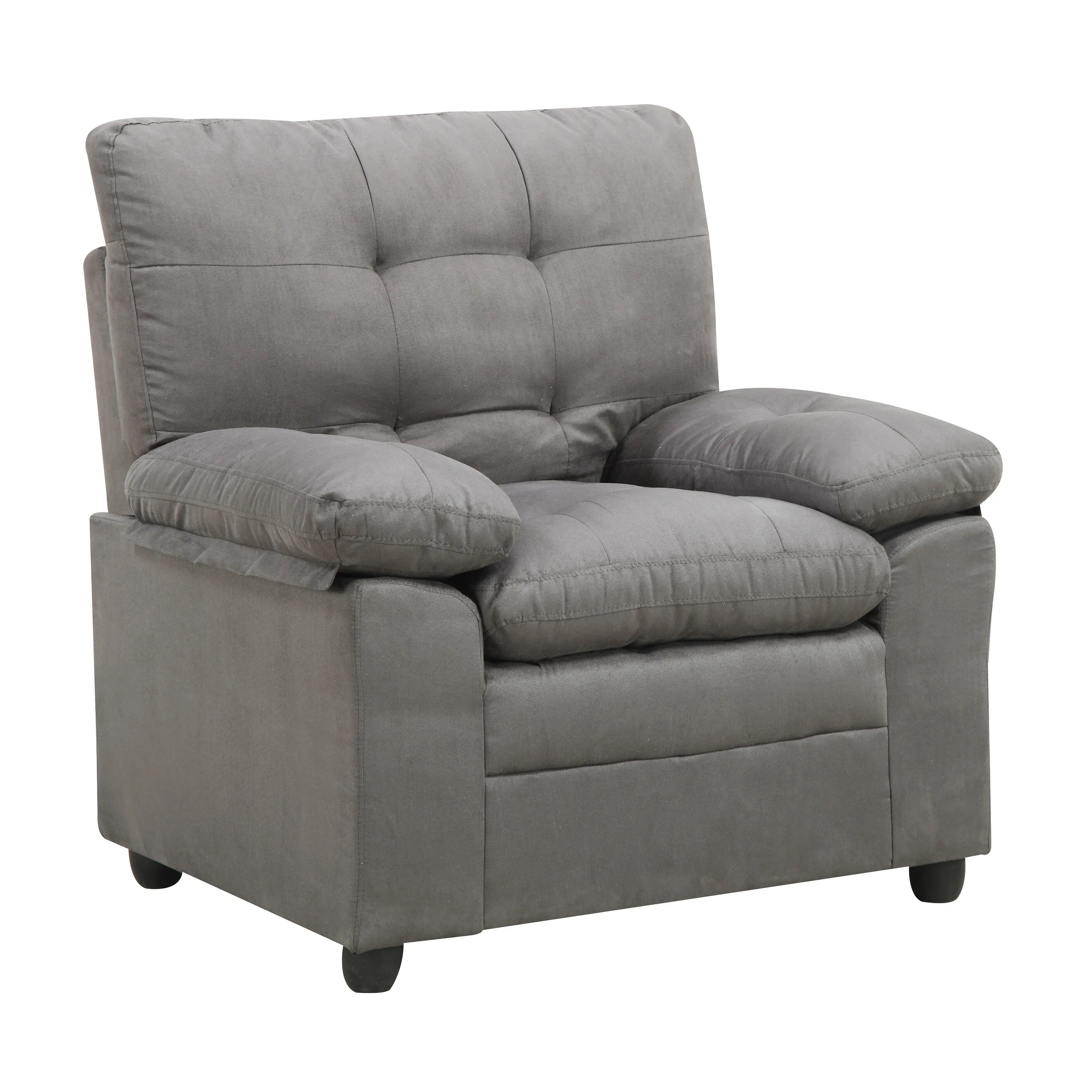 Urban Home Grayson Collection-Chair Grayson Tufted Arm Chair - Grey
