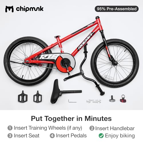 Chipmunk Kids Bike Toddlers 12 14 16 18 Inch Wheel Bicycle Beginners Boys Girls Ages 3-11 Years, Multiple Color Options